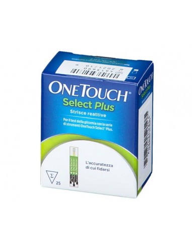 STRISCE MISURAZIONE GLICEMIA ONETOUCH SELECT PLUS 25 STRISCE - Doctor Vinz