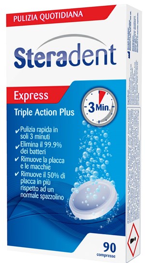 STERADENT TRIPLE ACTION PLUS 90 COMPRESSE PULENTI - Doctor Vinz
