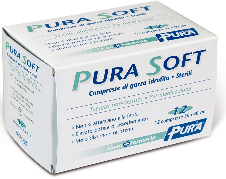 GARZA IN TESSUTO NON TESSUTO PURA SOFT 36X40CM 12 PEZZI - Doctor Vinz