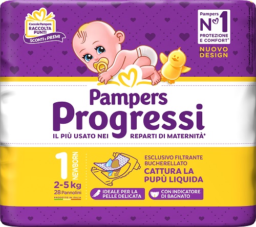 PAMPERS PROGRESSI NEWBORN PANNOLINO 1 2-5KG 28 PEZZI - Doctor Vinz