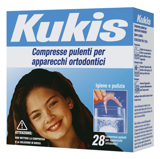 KUKIS CLEANSER 28 COMPRESSE PER PULIZIA APPARECCHI ORTODONTICI - Doctor Vinz