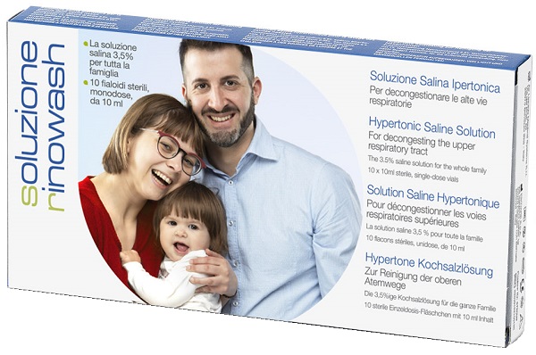 RINOWASH SOLUZIONE SALINA IPERTONICA PER PULIZIA NASO 10 FIALE RICHIUDIBILI X 10 ML - Doctor Vinz