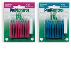 PLAKKONTROL SCOVOLINO MINI 0,6 MM 8 PEZZI + MANICO - Doctor Vinz