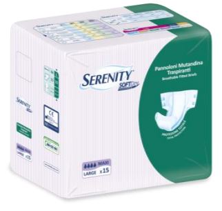 PANNOLONE PER INCONTINENZA SERENITY SOFTDRY FORMATO MAXI TAGLIA LARGE 15 PEZZI - Doctor Vinz