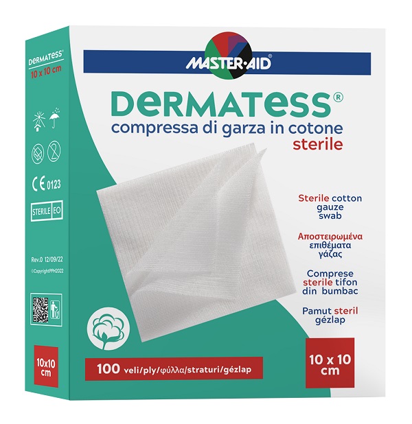 GARZA IDROFILA DERMATESS COT 10X10 100 PEZZI - Doctor Vinz