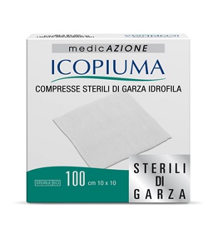 GARZA COMPRESSA IDROFILA ICOPIUMA 10X10CM 100 PEZZI - Doctor Vinz