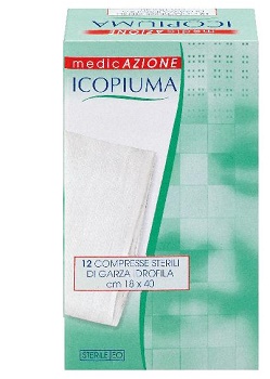 GARZA COMPRESSA IDROFILA ICOPIUMA 18X40CM 12 PEZZI - Doctor Vinz
