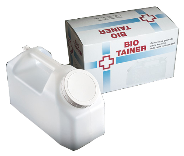 TANICA GRADUATA BIO TAINER PER RACCOLTA DI URINA NELLE 24 ORE 2500 ML CON TAPPINO DI PRELIEVO E MANICO 1 PEZZO - Doctor Vinz