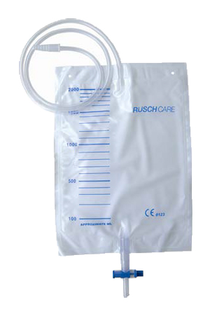 SACCA DI DRENAGGIO DA LETTO PER INCONTINENZA RUSCH IN PVC RIUTILIZZABILE CON VALVOLA DI NON RITORNO E SCARICO TUBO 130 CM CAPACITA' 2 L 150 PEZZI - Doctor Vinz