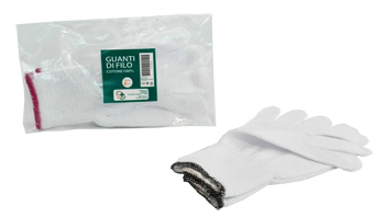 GUANTO DI FILO COTONE 100% BIANCO PER ALLERGIE DERMATOLOGICHE 7,5 1 PAIO - Doctor Vinz