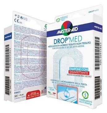 MEDICAZIONE COMPRESSA AUTOADESIVA DERMOATTIVA IPOALLERGENICA AERATA MASTER-AID DROP MED 10X12 5 PEZZI - Doctor Vinz