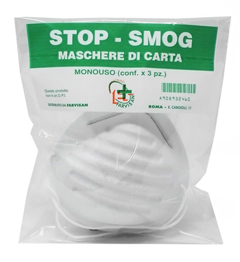MASCHERE DI CARTA STOP-SMOG MONOUSO 3 PEZZI - Doctor Vinz
