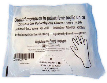 GUANTO MONOUSO IN PVC MISURA UNICA 100 PEZZI - Doctor Vinz
