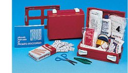CASSETTA PRONTO SOCCORSO MINIKIT PER CASA, UFFICIO E TEMPO LIBERO. CONTENITORE IN ABS ANTIURTO E CON SUPPORTO PER IL FISSAGGIO ALLA PARETE - Doctor Vinz