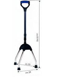 TRIPODE CANNA GRIGIO SCURO BASE ACCIAIO CROMATO IMPUGNATURA NERO/BORDEAUX - Doctor Vinz