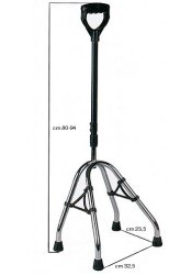 QUATTROPIEDI CANNA GRIGIO SCURO BASE ACCIAIO CROMATO IMPUGNATURA NERO/BORDEAUX - Doctor Vinz