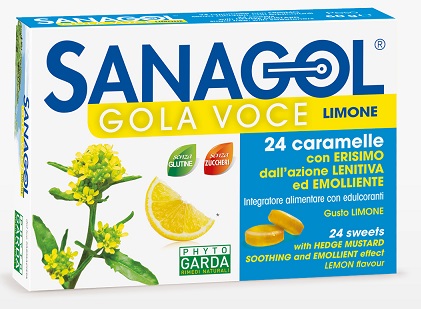 SANAGOL GOLA VOCE SENZA ZUCCHERO LIMONE 24 CARAMELLE - Doctor Vinz