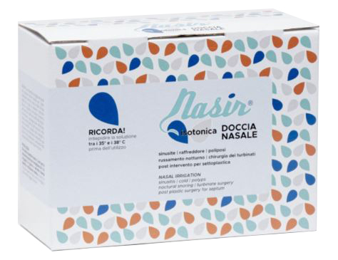 NASIR LAVAGGIO NASALE SOLUZIONE FISIOLOGICA ISOTONICA STERILE SCATOLA CON 4 SACCHE 500ML 4 BLISTER 1 VENTOSA - Doctor Vinz