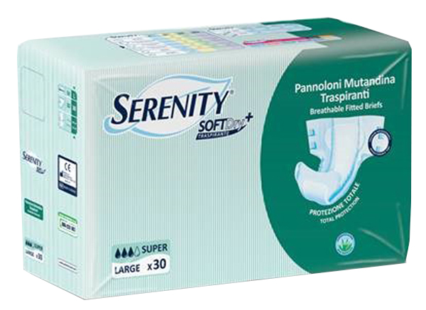 PANNOLONE PER INCONTINENZA A MUTANDINA SERENITY SOFTDRY+ ALOE SUPER LARGE 30 PEZZI - Doctor Vinz
