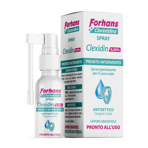 COLLUTORIO SPRAY CON CLOREXIDINA FORHANS CLEXIDIN 50ML - Doctor Vinz