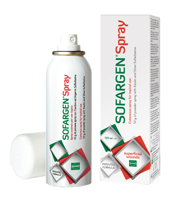 MEDICAZIONE IN POLVERE SPRAY CON CAOLINO E ARGENTO SULFADIAZINA 1% SOFARGEN SPRAY 10 G BOMBOLETTA PRESSURIZZATA 125 ML - Doctor Vinz