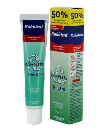 KUKIDENT NEUTRO COMPLETE CREMA ADESIVA PER PROTESI DENTARIE 70 G - Doctor Vinz