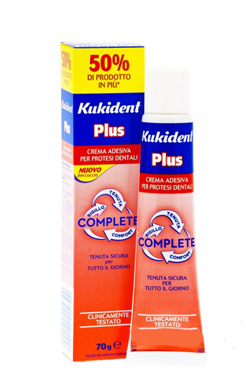 KUKIDENT PLUS COMPLETE CREMA ADESIVA PER PROTESI DENTARIE 70 G - Doctor Vinz