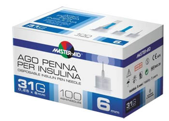 AGO PER PENNA DA INSULINA MASTER-AID 31 GAUGE 6 MM 100 PEZZI - Doctor Vinz