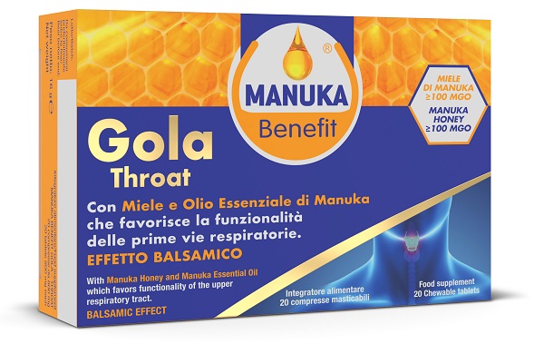 MANUKA BENEFIT GOLA THROAT 20 COMPRESSE MASTICABILI - Doctor Vinz
