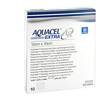 AQUACEL AG EXTRA MEDICAZIONE CON IONI ARGENTO 10X10 CM 10 PEZZI - Doctor Vinz