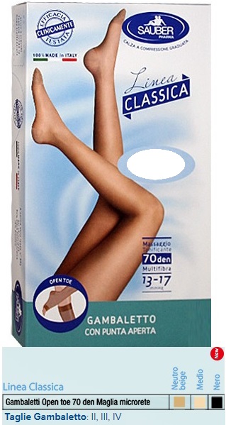 SAUBER GAMBALETTO OPEN TOE MAGLIA MICRORETE 70 DEN COLORE NEUTRO BEIGE TAGLIA 2 LINEA CLASSICA - Doctor Vinz