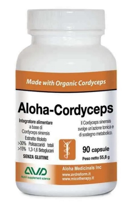 ALOHA CORDYCEPS 90 CAPSULE FLACONE 55,8 G - Doctor Vinz