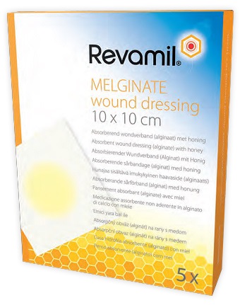 GARZA MEDICATA REVAMIL MELGINATE ALGINATO MIELE 10X10 CM 5 PEZZI - Doctor Vinz
