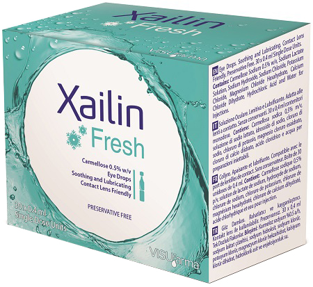 XAILIN FRESH GOCCE OCULARI CARBOSSIMETILCELLULOSA 0,5% 30 FLACONCINI MONODOSE 0,4 ML - Doctor Vinz