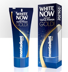 MENTADENT DENTIFRICIO WHITE NOW TRIPLE POWER GOLD 50 ML - Doctor Vinz