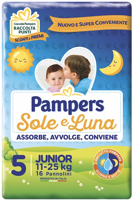 PANNOLINO PER BAMBINO PAMPERS SOLE & LUNA FLASH JUNIOR 16 PEZZI - Doctor Vinz