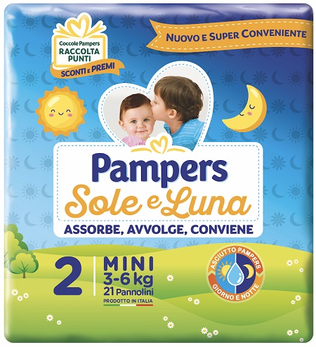 PANNOLINO PER BAMBINO PAMPERS SOLE & LUNA FLASH MINI 21 PEZZI - Doctor Vinz