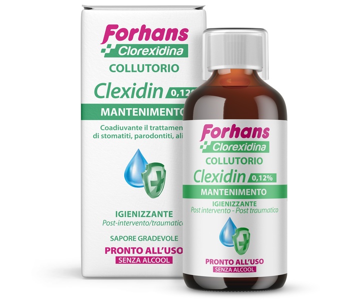 FORHANS COLLUTORIO CON CLOREXIDINA 0,12 CLEXIDIN SENZA ALCOOL 200 ML - Doctor Vinz