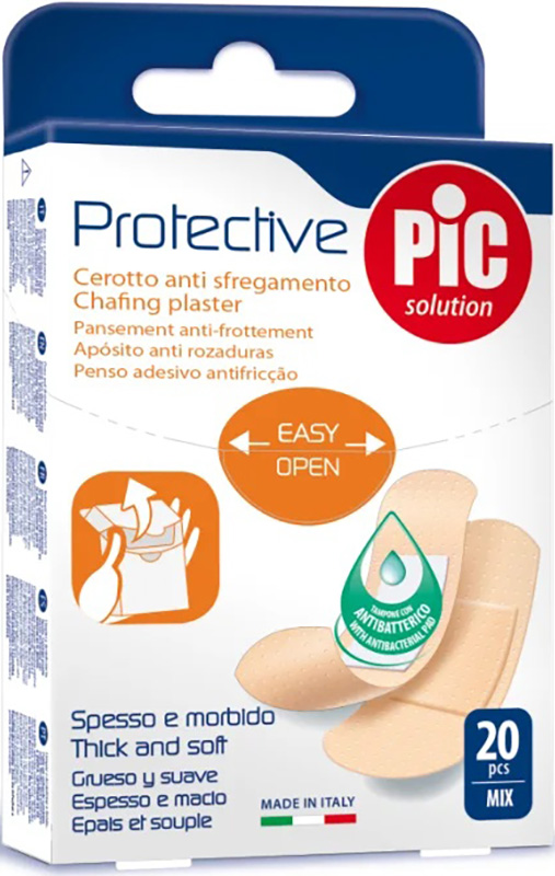 CEROTTO PIC PROTECTIVE MIX ANTIBATTERICO ANTISFREGAMENTO CON TAMPONE 20 PEZZI - Doctor Vinz