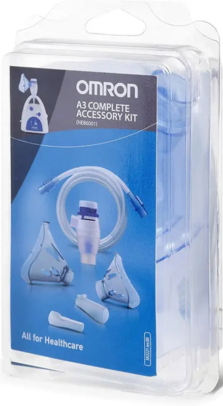 OMRON A3 COMPLETE KIT RICAMBIO AMPOLLA REGOLABILE + TUBO + MASCHERINA PEDIATRICA + MASCHERINA ADULTI + FORCELLE NASALI + BOCCAGLIO - Doctor Vinz