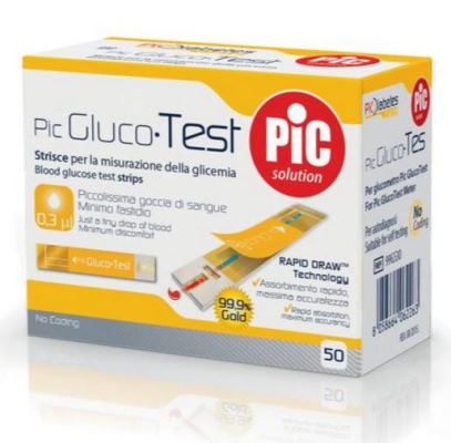 STRISCE MISURAZIONE GLICEMIA PIC GLUCOTEST 50 PEZZI - Doctor Vinz