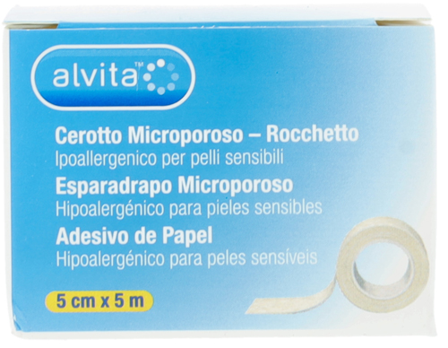 CEROTTO MICROPOROSO IN ROCCHETTO ALVITA IPOALLERGENICO PER PELLI SENSIBILI 5X500CM - Doctor Vinz