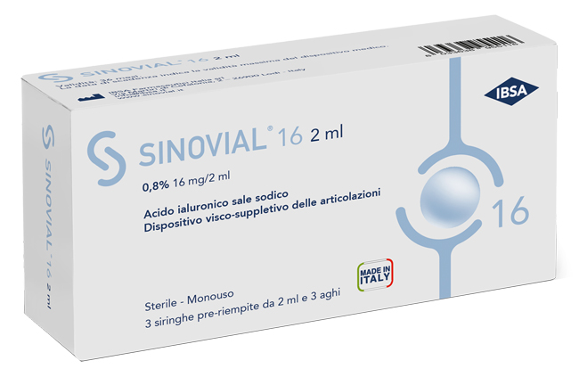 SIRINGA INTRA-ARTICOLARE SINOVIAL 16 ACIDO IALURONICO 0,8% 2 ML 3 PEZZI - Doctor Vinz