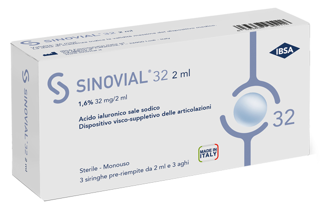 SIRINGA INTRA-ARTICOLARE SINOVIAL 32 ACIDO IALURONICO 1,6% 32 MG/2 ML 1 FS + AGO GAUGE 21 3 PEZZI - Doctor Vinz