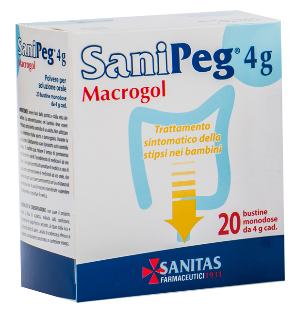SANIPEG MACROGOL POLVERE PER SOLUZIONE ORALE 20 BUSTINE 4 G - Doctor Vinz