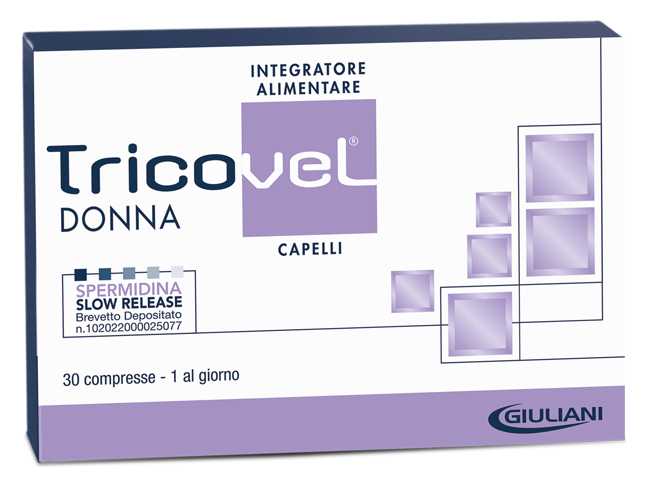 TRICOVEL DONNA INTEGRATORE ALIMENTARE CON NUTRIENTI SPECIFICI PER CAPELLI 30 COMPRESSE - Doctor Vinz