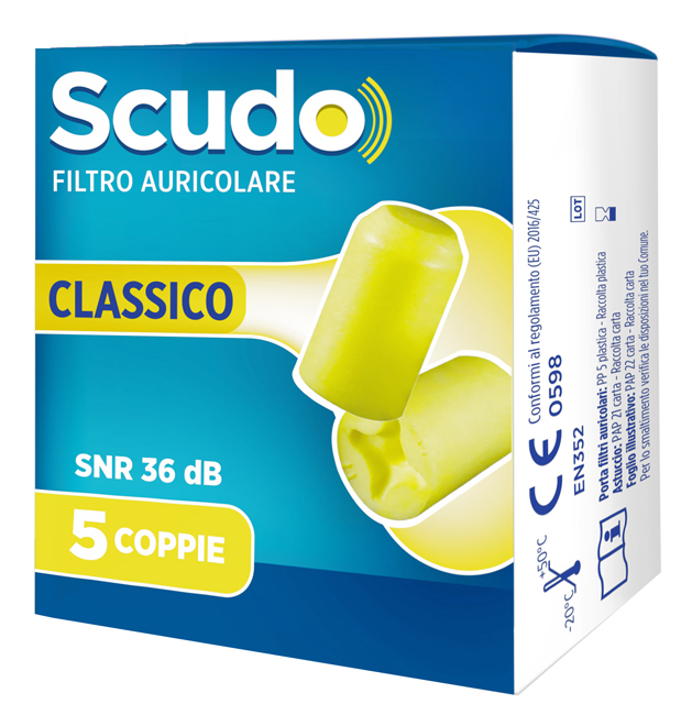 FILTRO AURICOLARE EARPLUG SCUDO CLASSIC 5 COPPIE 10 PEZZI - Doctor Vinz