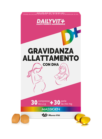 DAILYVIT+ GRAVIDANZA ALLATTAMENTO CON DHA MULTIVITAMINICO E MULTIMINERALE 30 COMPRESSE + 30 PERLE - Doctor Vinz