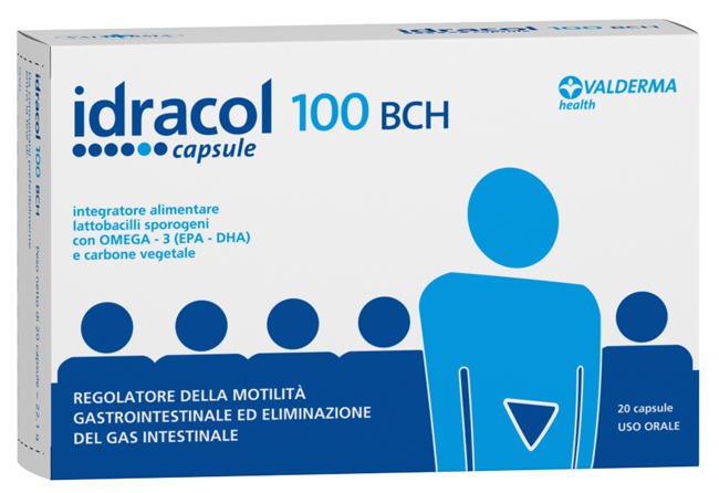 IDRACOL 100 BCH INTEGRATORE ALIMENTARE STIPSI E TRANSITO INTESTINALE ASTUCCIO 20 CAPSULE - Doctor Vinz