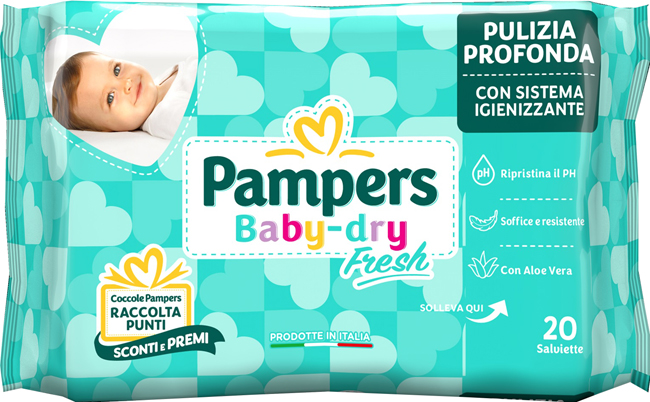 SALVIETTINE UMIDIFICATE PAMPERS BABY FRESH 30% + CONSISTENTE 20 PEZZI - Doctor Vinz